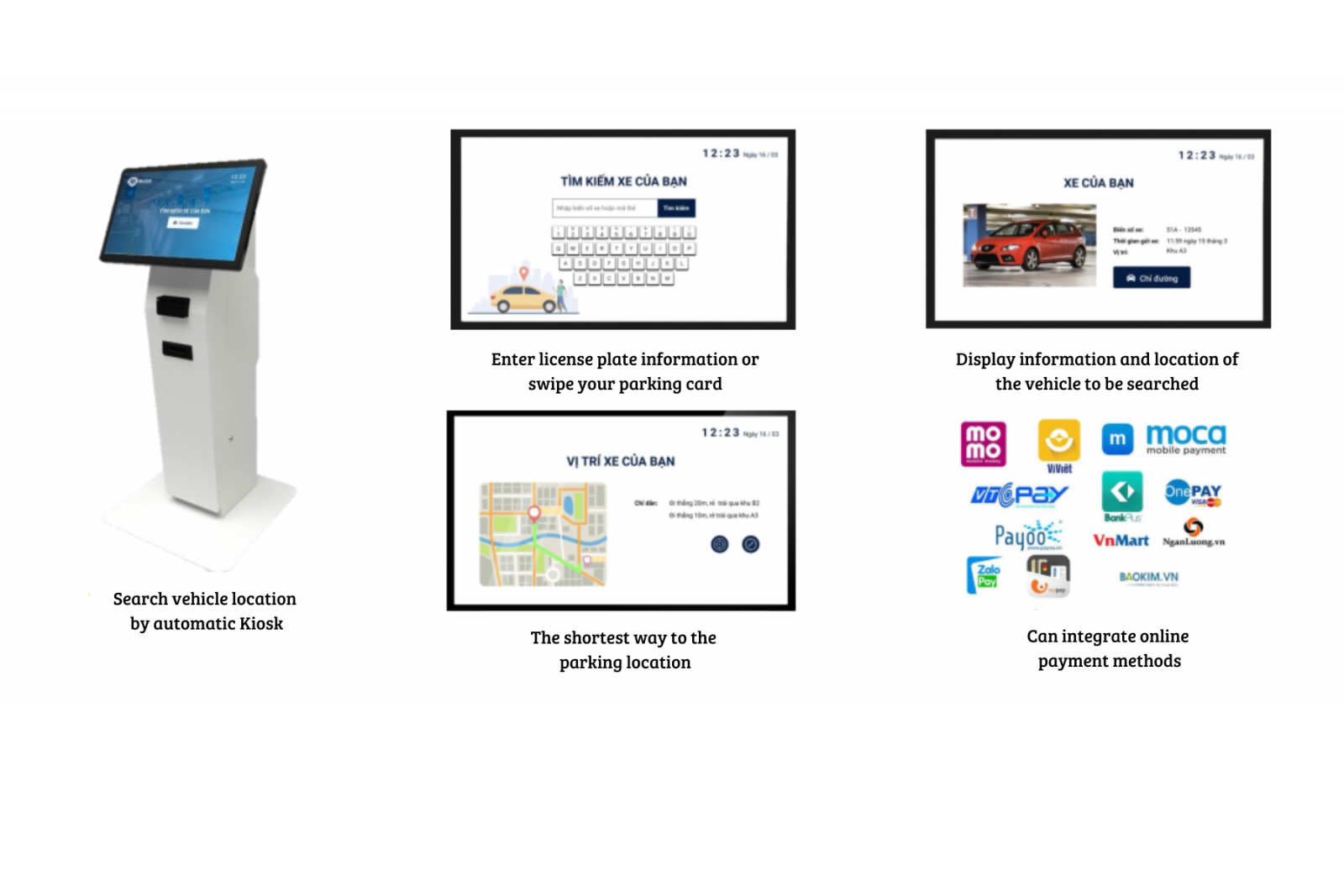 Search vehicle location by automatic Kiosk